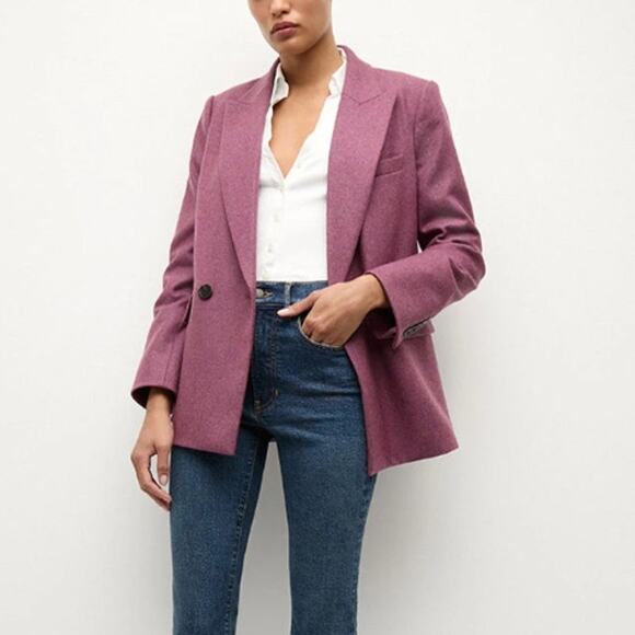 VERONICA BEARD Sevyn Dickey Jacket Orchid Wool Double Breasted Women's 10 - Picture 2 of 12